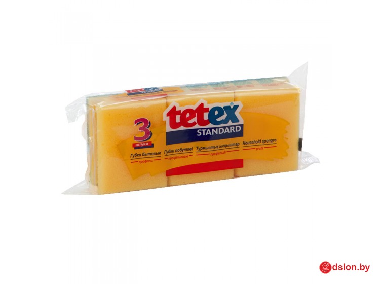 tetex Губки бытовые, профиль, 85*65*40мм, 3 шт/упак